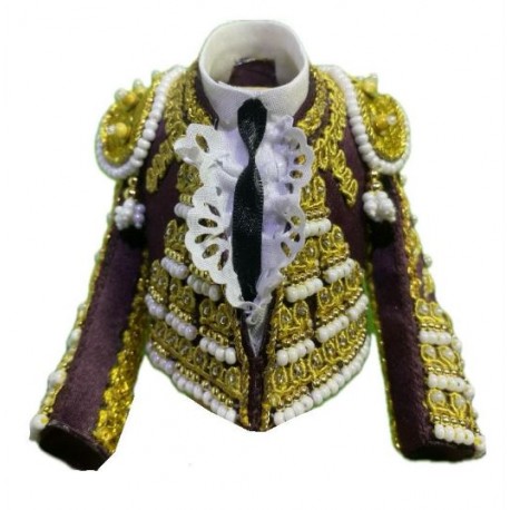 CHAQUETILLA TORERO MINI BERENJENA Y ORO