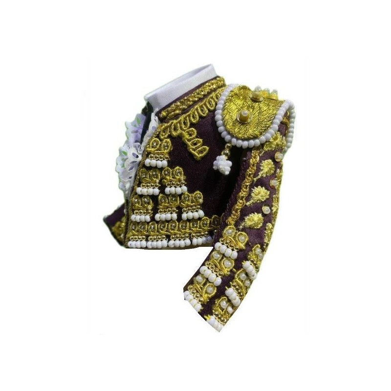 CHAQUETILLA TORERO MINI BERENJENA Y ORO