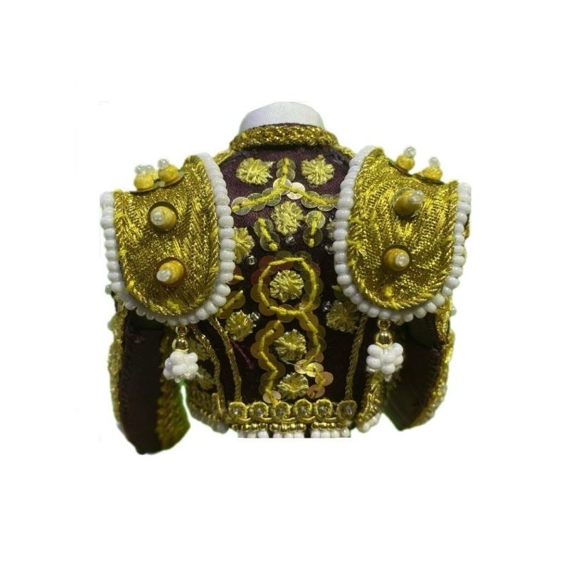 CHAQUETILLA TORERO MINI BERENJENA Y ORO