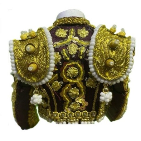 CHAQUETILLA TORERO MINI BERENJENA Y ORO