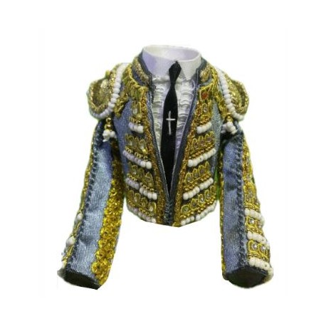 CHAQUETILLA TORERO MINI GRIS PLOMO Y ORO