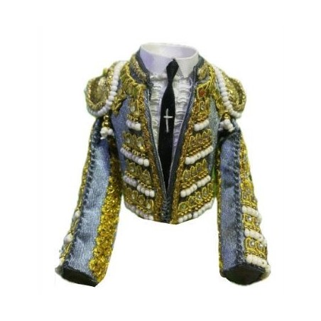 CHAQUETILLA TORERO MINI GRIS PLOMO Y ORO