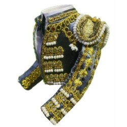 CHAQUETILLA TORERO MINI GRIS PLOMO Y ORO 2