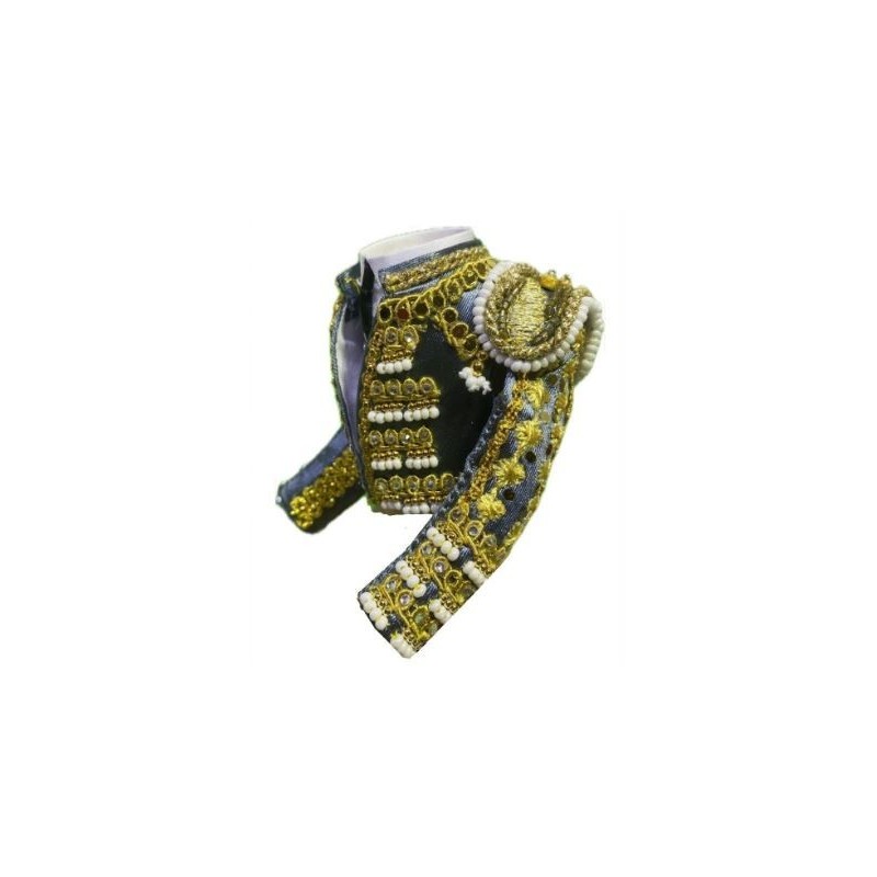 CHAQUETILLA TORERO MINI GRIS PLOMO Y ORO
