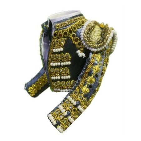 CHAQUETILLA TORERO MINI GRIS PLOMO Y ORO