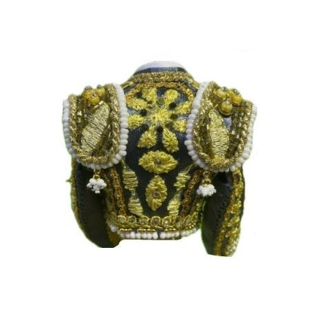CHAQUETILLA TORERO MINI GRIS PLOMO Y ORO