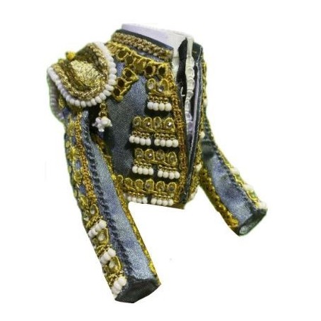 CHAQUETILLA TORERO MINI GRIS PLOMO Y ORO