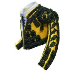 CHAQUETILLA TORERO MINI MOSTAZA Y AZABACHE 2
