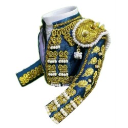 CHAQUETILLA TORERO MINI AZUL AZAFATA Y ORO 2