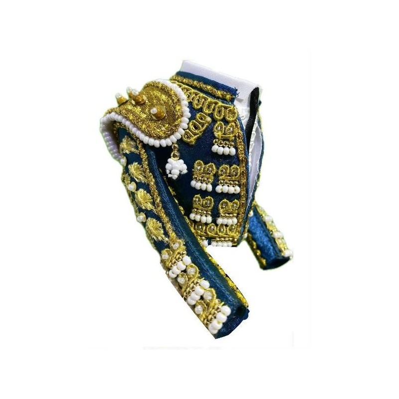 CHAQUETILLA TORERO MINI AZUL AZAFATA Y ORO