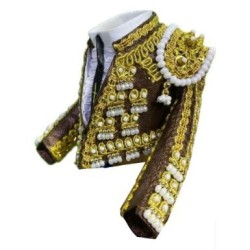 CHAQUETILLA TORERO MINI TABACO Y ORO 2