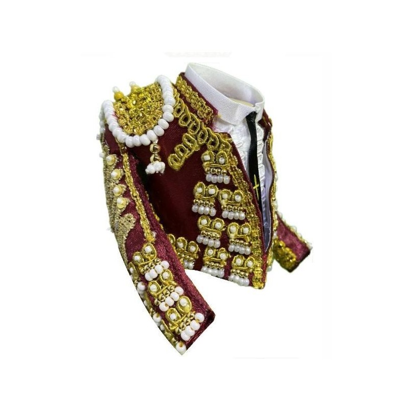 CHAQUETILLA TORERO MINI BURDEOS Y ORO