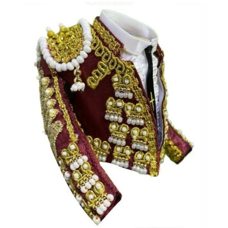 CHAQUETILLA TORERO MINI BURDEOS Y ORO