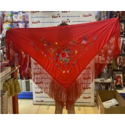 MANTÓN PICO FLAMENCO BORDADO CON FLORES ADULTO 2