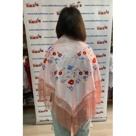 MANTÓN PICO FLAMENCO BORDADO FLORES ADULTO