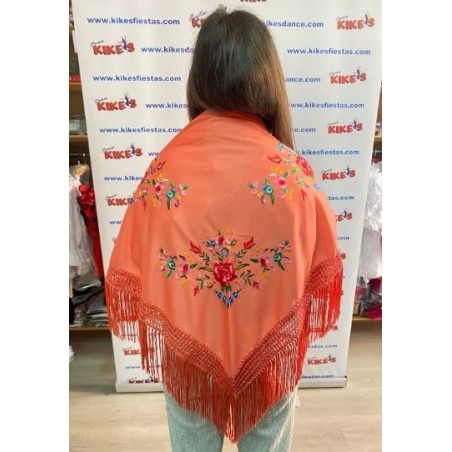 MANTÓN PICO FLAMENCO BORDADO FLORES ADULTO
