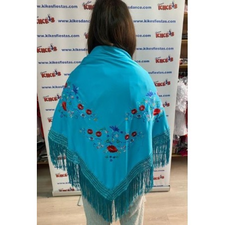 MANTÓN PICO FLAMENCO BORDADO FLORES ADULTO