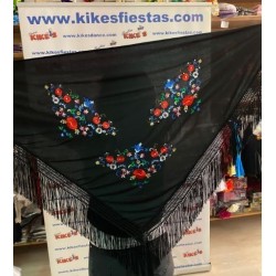 MANTÓN PICO FLAMENCO BORDADO FLORES ADULTO 2