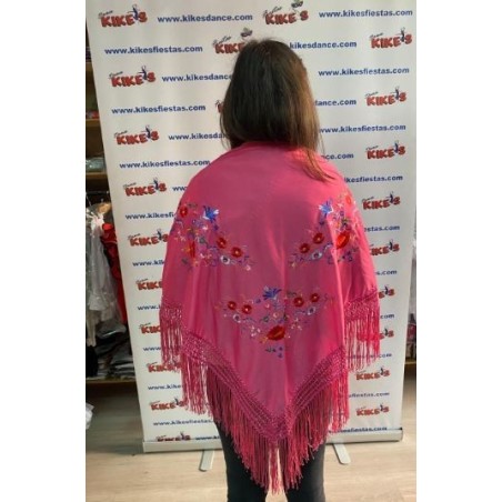 MANTÓN PICO FLAMENCO BORDADO FLORES ADULTO