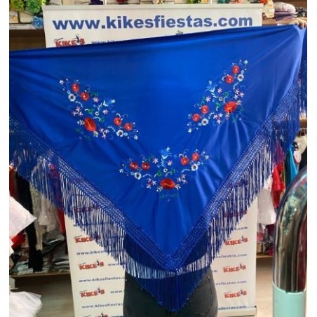 MANTÓN PICO FLAMENCO BORDADO FLORES ADULTO