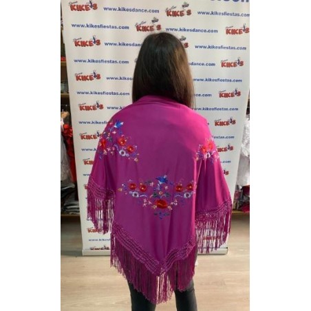MANTÓN PICO FLAMENCO BORDADO FLORES ADULTO