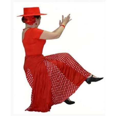 FALDA INFANTIL ROJA NESGAS LUNAR BLANCO