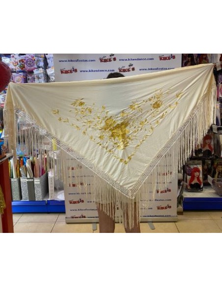 MANTÓN FLAMENCA BORDADO FLORES