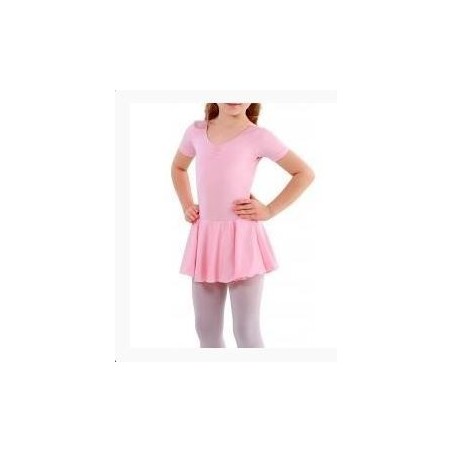 MAILLOT BALLET MANGA CORTA CON FALDA
