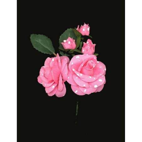 RAMILLETE ROSA CON CAPULLO LUNARES