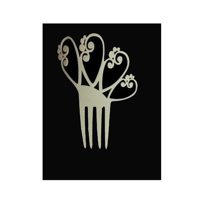 PEINETA FLORES ACETATO GRANDE