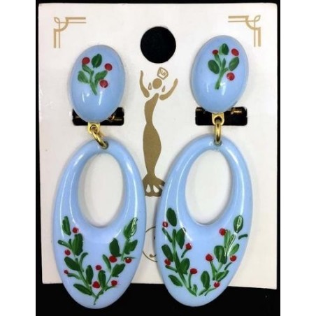PENDIENTES FLAMENCA OVALADOS FLORES