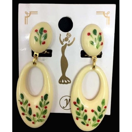 PENDIENTES FLAMENCA OVALADOS FLORES