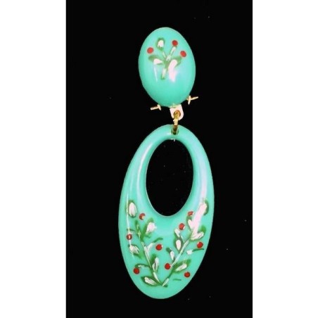 PENDIENTES FLAMENCA OVALADOS FLORES