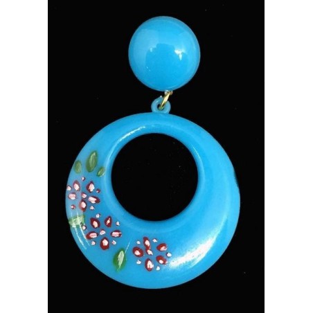 PENDIENTES FLAMENCA AROS GRANDES FLORES