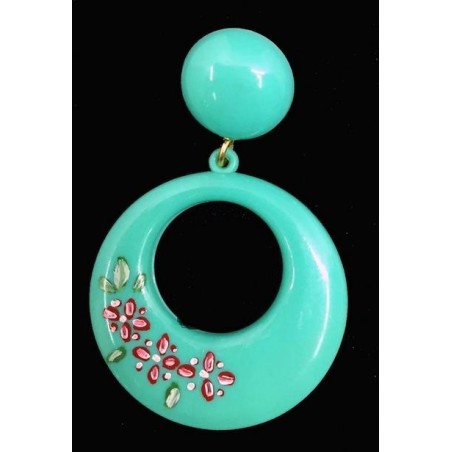 PENDIENTES FLAMENCA AROS GRANDES FLORES