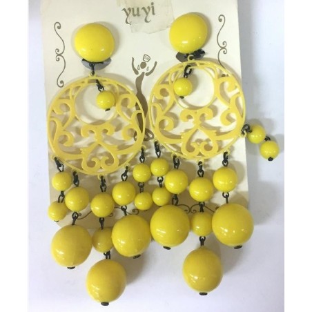 PENDIENTES FLAMENCO ACETATO  MUJER LARGOS