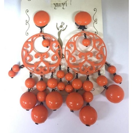 PENDIENTES FLAMENCO ACETATO  MUJER LARGOS