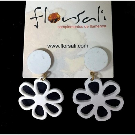 PENDIENTES FLAMENCO ACETATO NIÑA FLOR